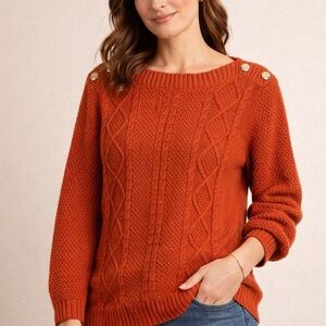 Bass Women's burnt orange  Cable Knit Sweater size large